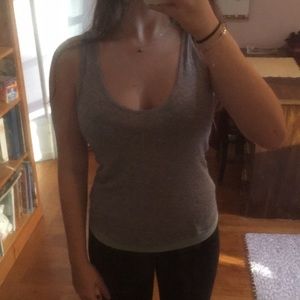 J. Crew vintage cotton light grey tank top